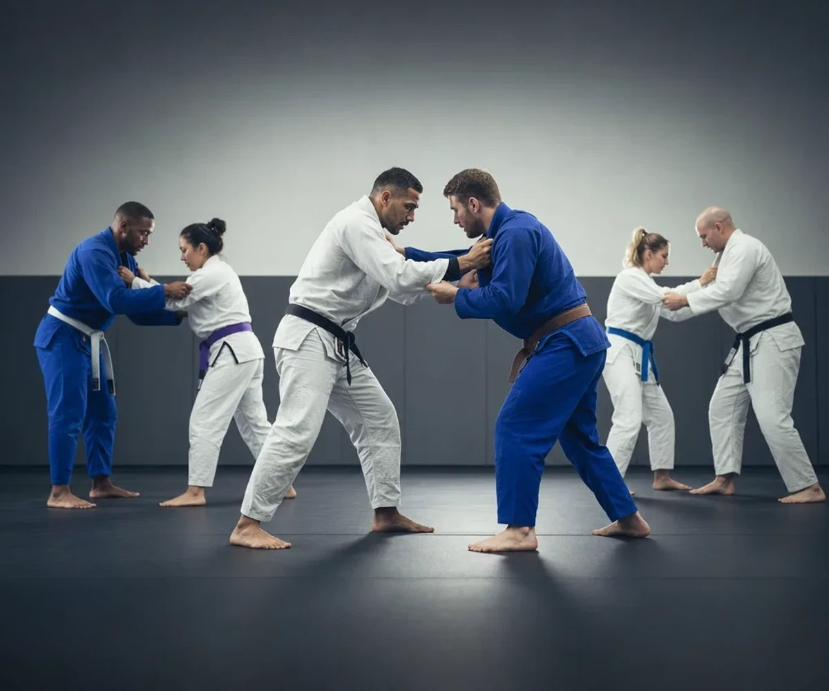 An adult Brazilian Jiu-Jitsu class training at Ancaster Jiu-Jitsu